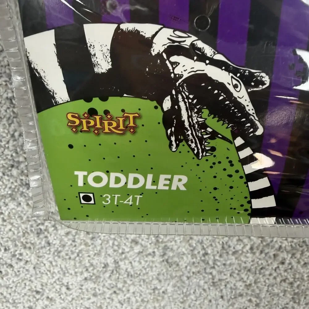 Spirit Halloween Beetlejuice Costume Suit Set Boys Toddler 3T-4T Black Striped